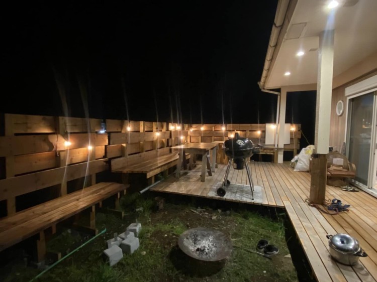 千葉県 館山・南房総のコテージ｜K’sVillage平砂浦ハウスSの写真：屋外ウッドデッキ！で星空満喫。