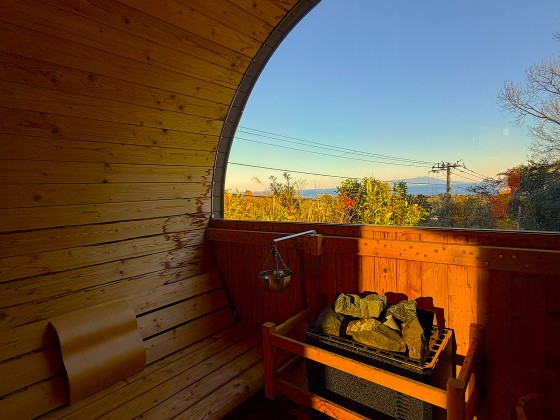 静岡県 伊豆高原の貸別荘・コテージ｜ポッケまほろ：サウナ