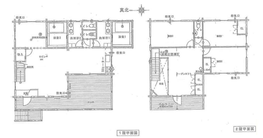 3棟のログハウス　伊豆フリージアログビレッジ｜静岡県・中伊豆｜間取図