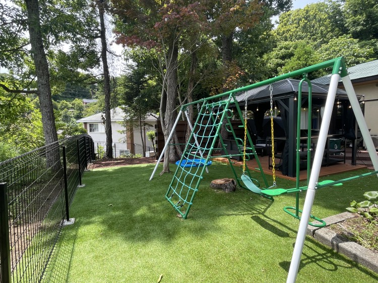 静岡県 伊豆高原のコテージ｜高原エールの写真：遊具、ジップライン、ドックラン