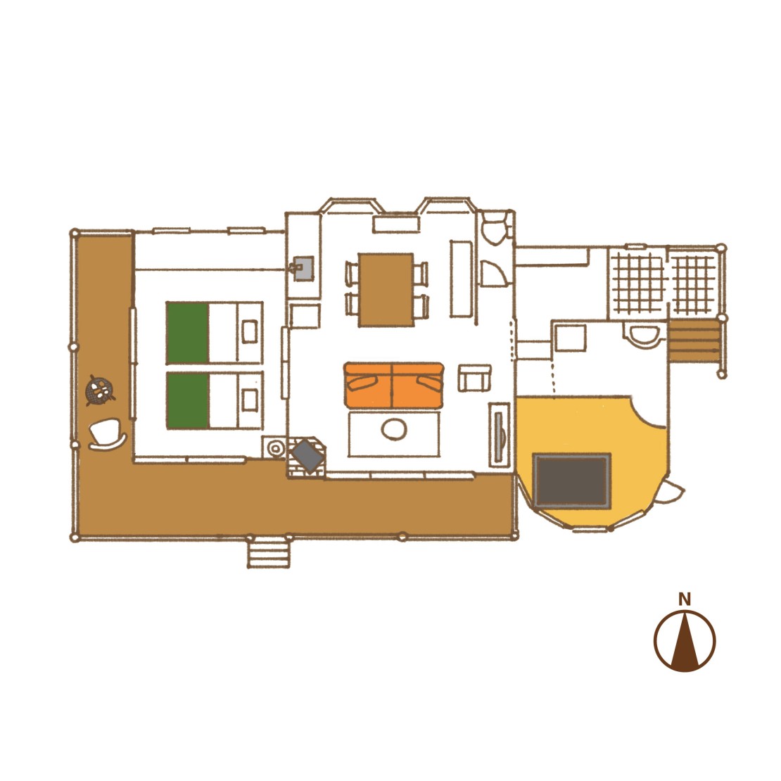 レンタルBESSOU2nd｜群馬県・北軽井沢・嬬恋・万座の間取り写真｜１ＬＤＫ　寝室は１室