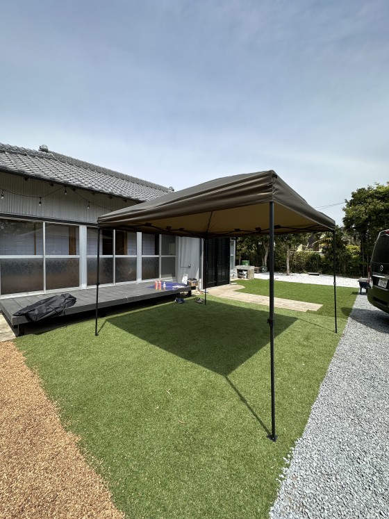 千葉県 九十九里・銚子の貸別荘・コテージ｜古民家　七福：屋根付きBBQ