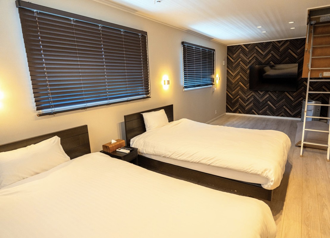 BASK HOTA｜千葉県・木更津・君津・富津｜ベッドルーム
セミダブルベッド2台