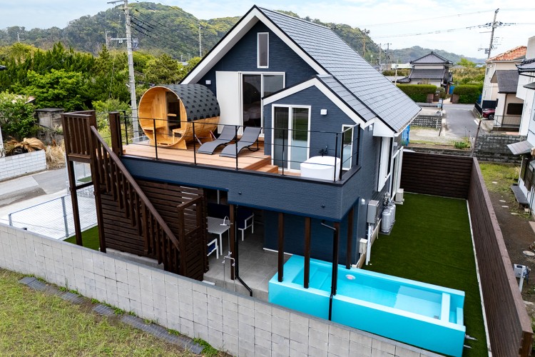 千葉県 館山・南房総のコテージ｜Dog Villa SAMPO（ドッグ ヴィラ サンポ）の写真：海からの外観