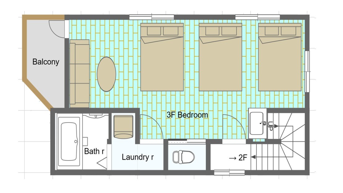 TK Court Ojima さくら家🌸｜東京都・葛飾・江戸川・江東｜3階図面