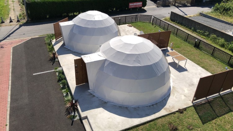 千葉県 木更津・君津・富津のコテージ｜ﾎﾃﾙ&ｸﾞﾗﾝﾋﾟﾝｸﾞ ACT FUTTSUの写真：ｸﾞﾗﾝﾋﾟﾝｸﾞ ﾄﾞｰﾑﾃﾝﾄ！