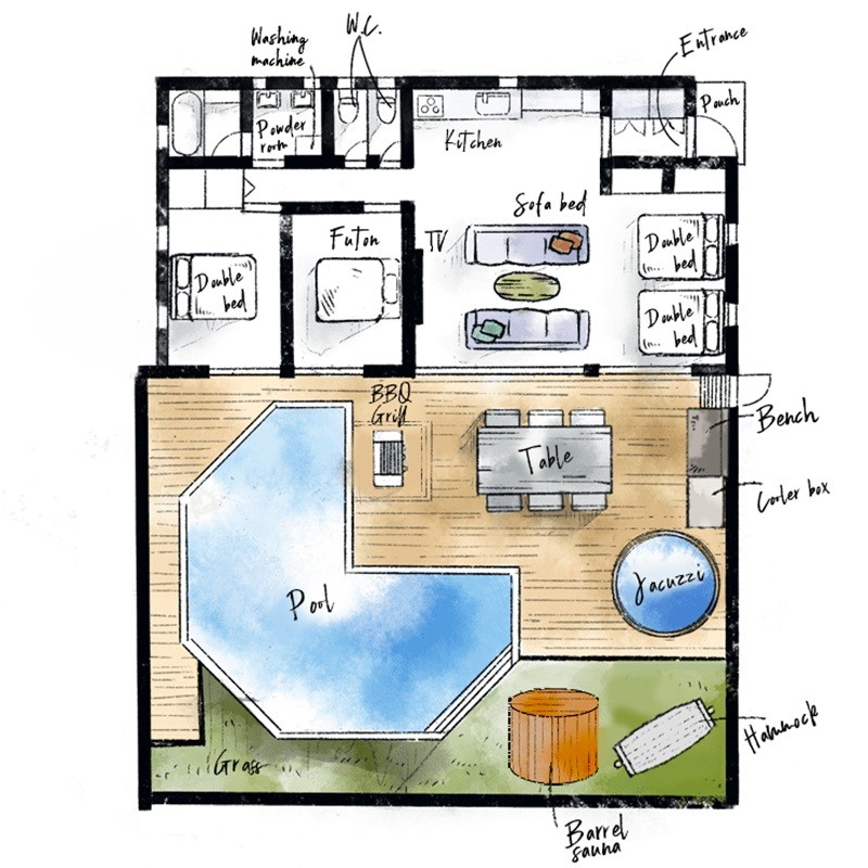 オーシャンリゾート館山 プールハウス｜千葉県・館山・南房総｜間取り図