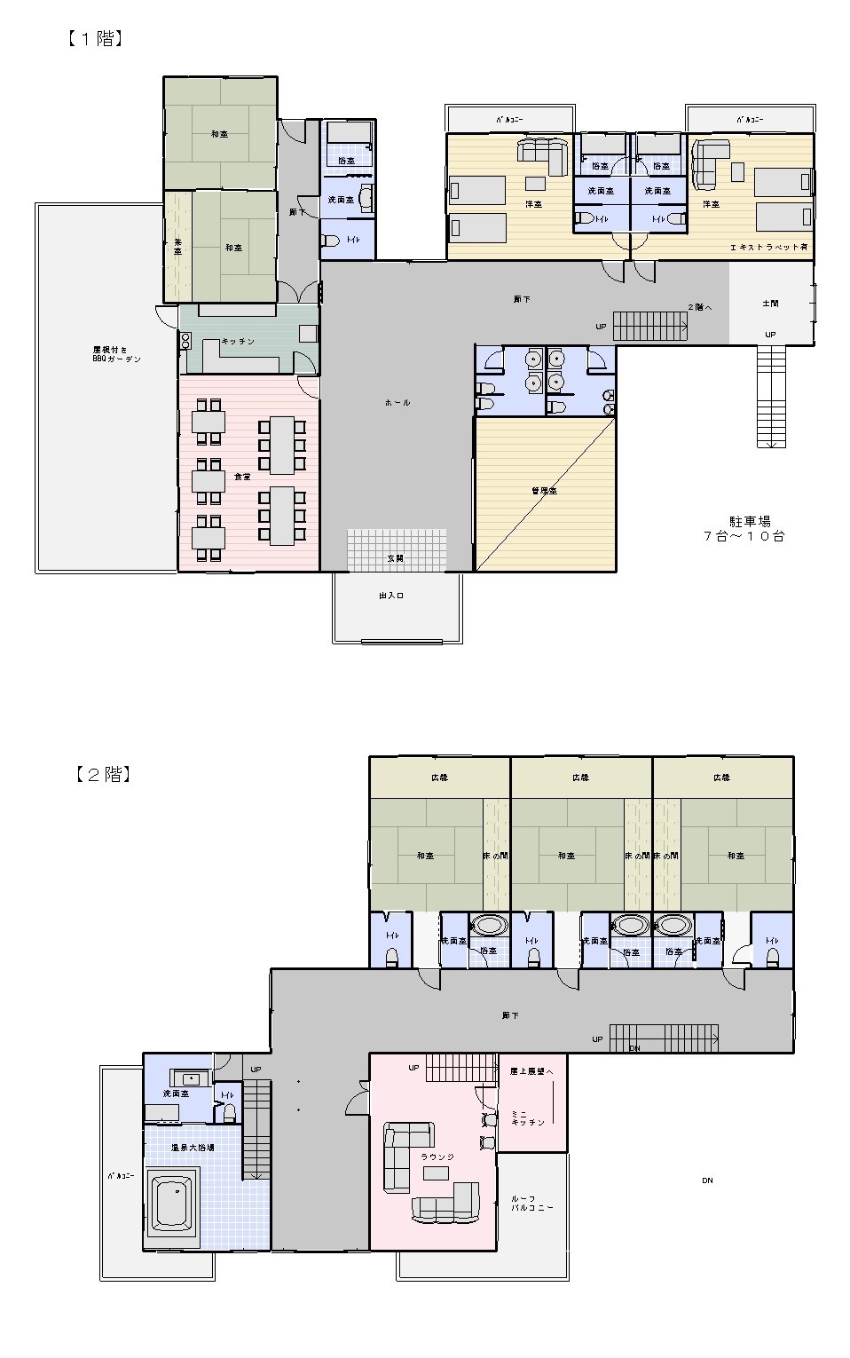テルメ伊豆（旧　伊豆イグジット中央館）｜静岡県・中伊豆｜間取り図 floor map