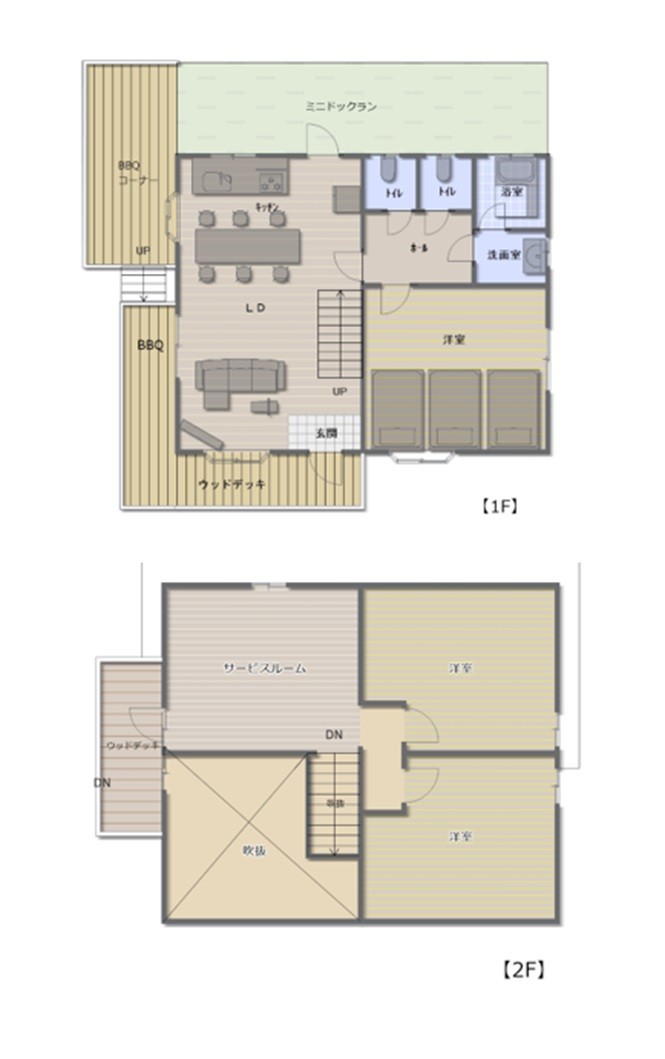 ウッドペッカー｜静岡県・伊豆高原｜間取り図　floor map