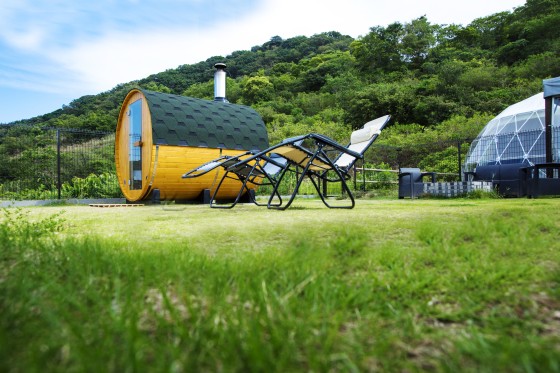 大阪府 大阪南部（堺・岸和田・関西空港）のグランピング｜SKYDOME阪南：サウナ