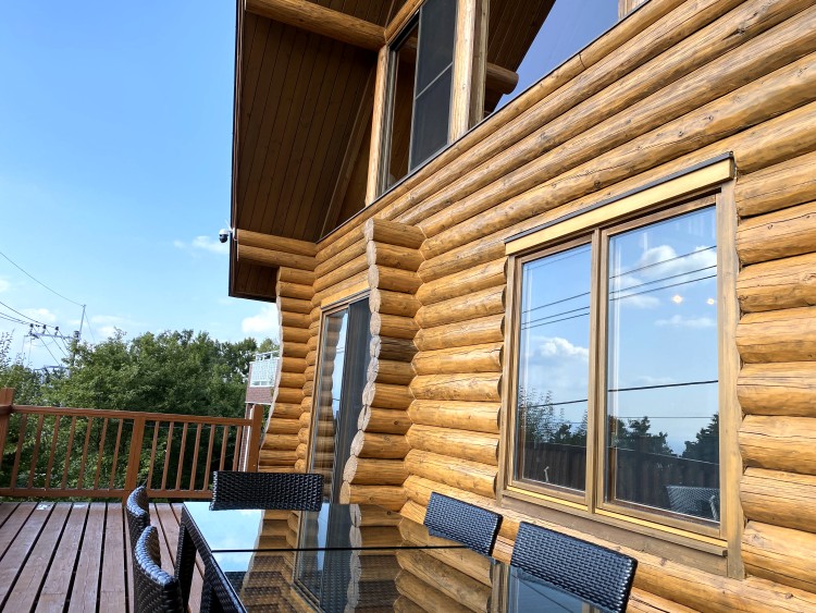 静岡県 中伊豆のコテージ｜南箱根タントンハウスの写真：本格的なログハウス