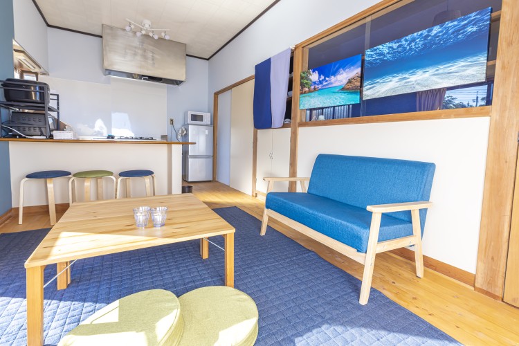 千葉県 館山・南房総のコテージ｜ocean view mintの写真：マリンテイストな室内