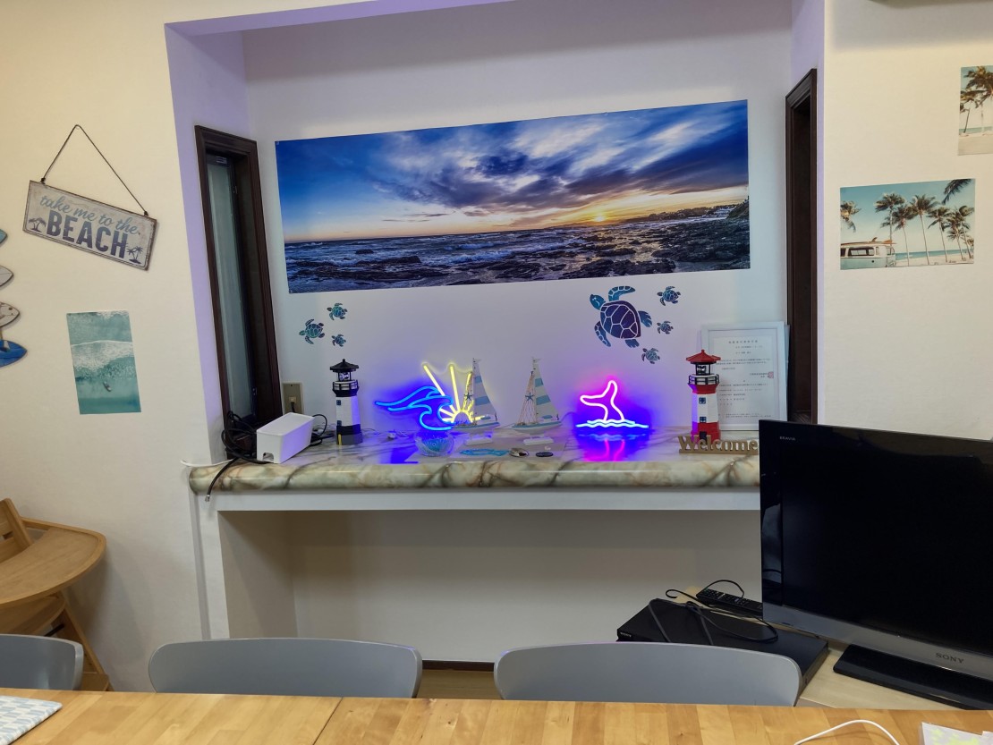 ocean blue mint｜千葉県・館山・南房総｜ライトアップすると雰囲気が出ます♪