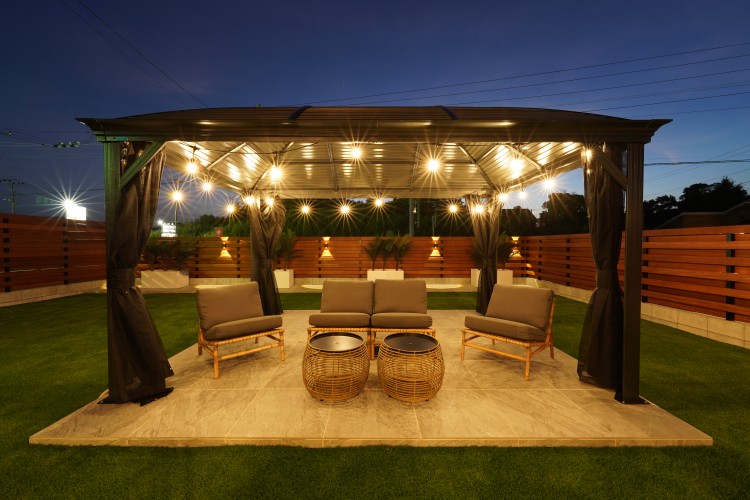 千葉県 九十九里・銚子のコテージ｜サンライズビラの写真：夜でも雨でも楽しめる庭