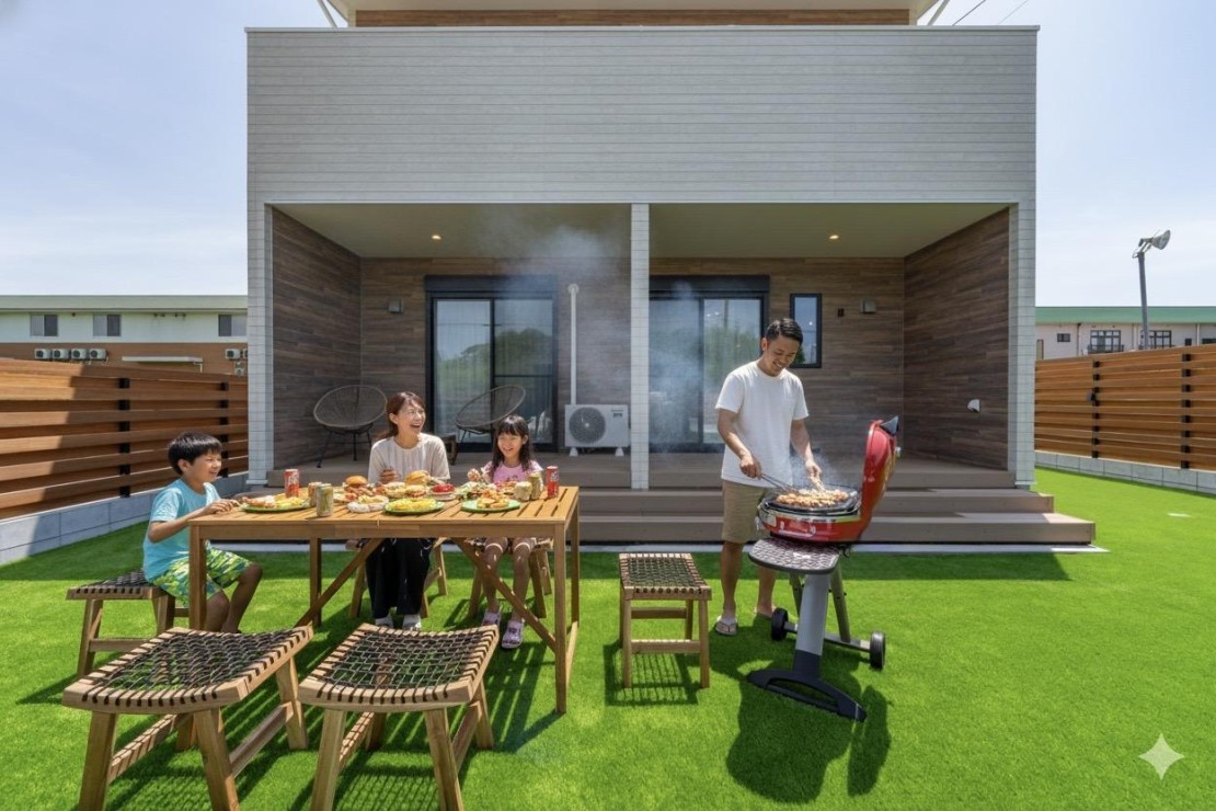 サンライズビラ｜千葉県・九十九里・銚子｜この庭でするBBQは最高です
