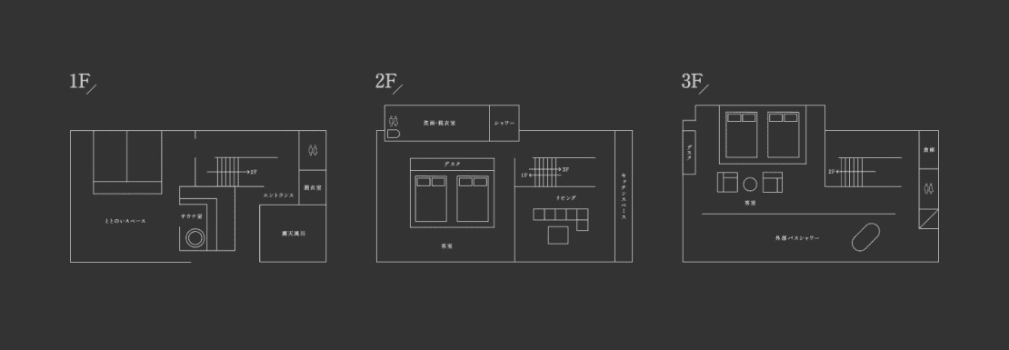 波空-Akazawa-｜静岡県・伊豆高原の間取り写真｜2ベッドルーム＝ダブルベッド×2台×2部屋=計8名宿泊可能
ベッドを一人一台使用する場合は推奨人数4名様です。