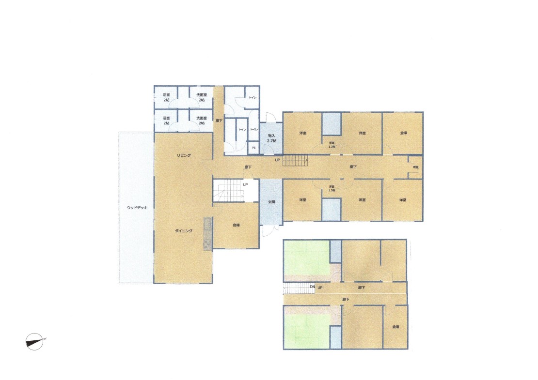 那須アニバーサリー｜栃木県・那須・板室の間取り写真｜洋室2名用（ベッド2台）６部屋、洋室4名用（ベッド4台） 1部屋、他和室1部屋あり