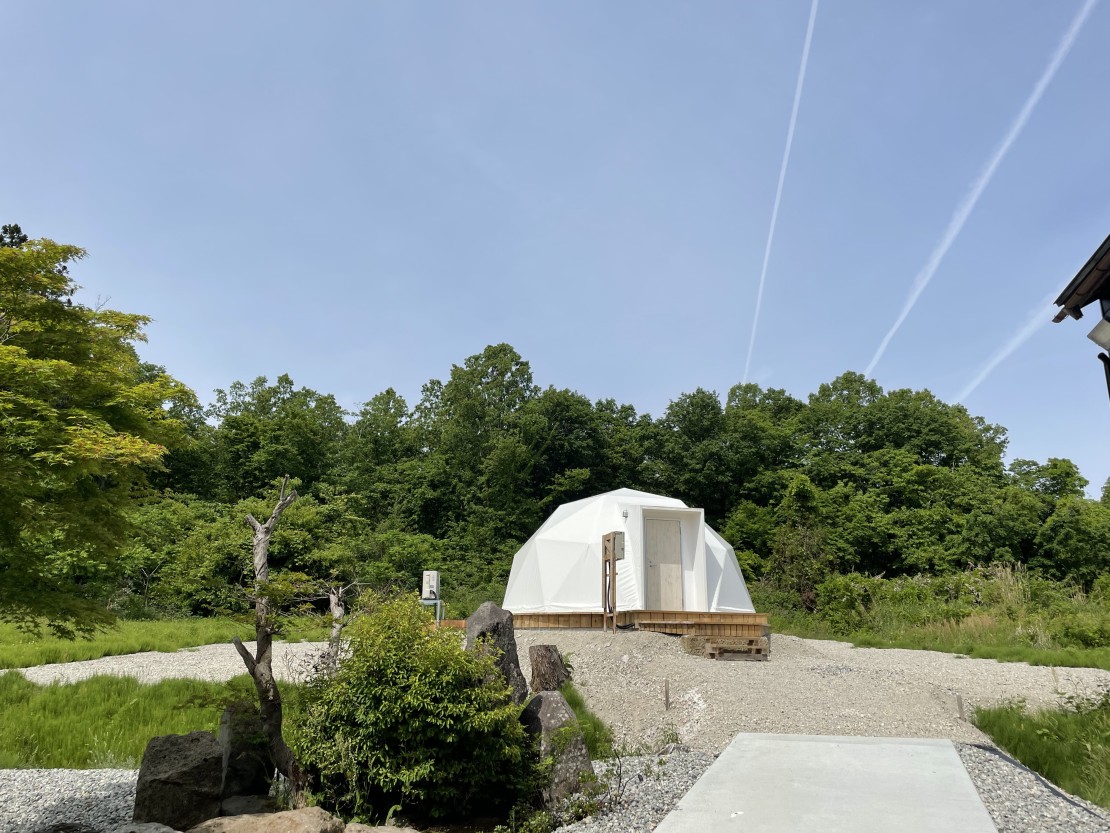 いにしえの宿おへそ｜山形県・米沢・置賜｜ドームテント外観