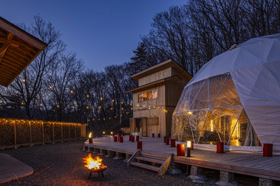福島県 郡山のグランピング｜響きのサウナグランピング＆ドックラン：ドームテント