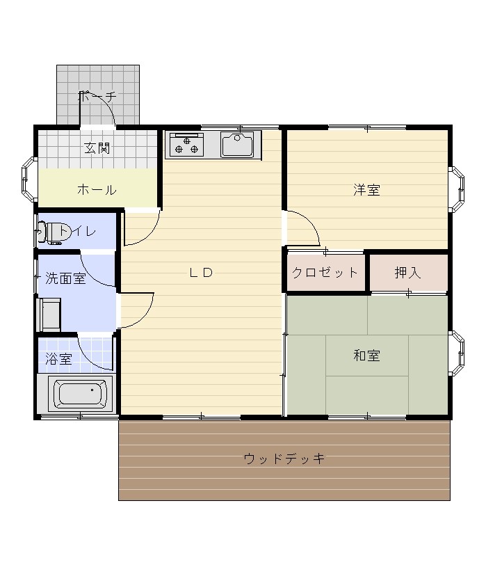 那須の貸別荘　コテージ7（ナナ）　V2棟｜栃木県・那須・板室の間取り写真｜2LDK　吹き抜けリビング　お布団10組