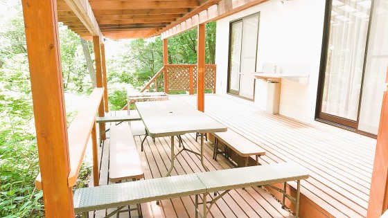 栃木県 那須・板室の貸別荘・コテージ｜那須の貸別荘　コテージ7（ナナ）　V2棟：屋根付きBBQ